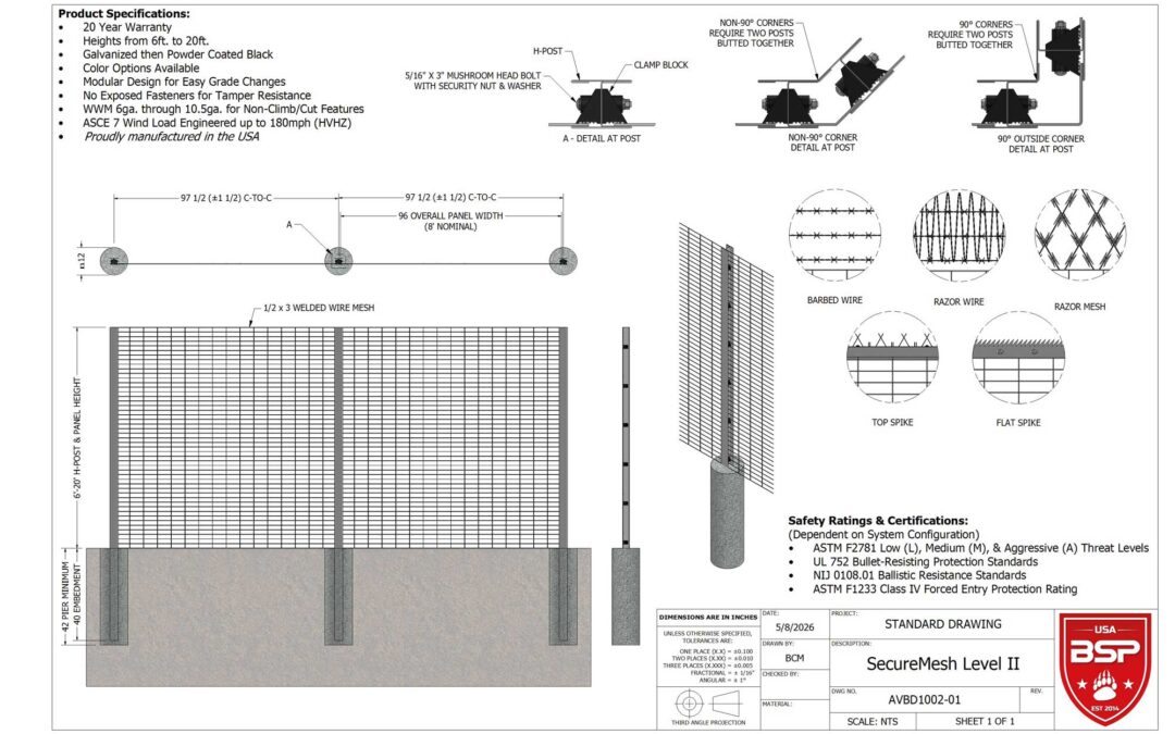 AVBD 1002 SecureMesh high-security fencing